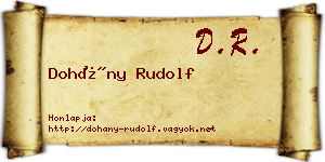 Dohány Rudolf névjegykártya